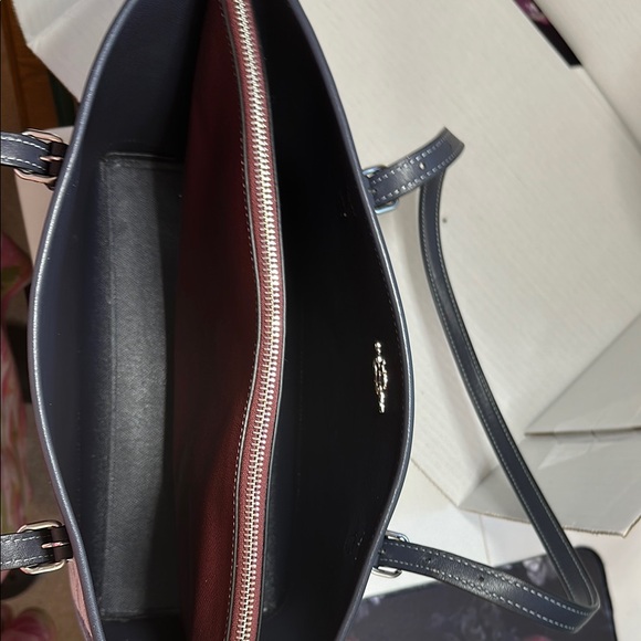 Coach Large Blue Striped Millie Tote Bag - Picture 7 of 9